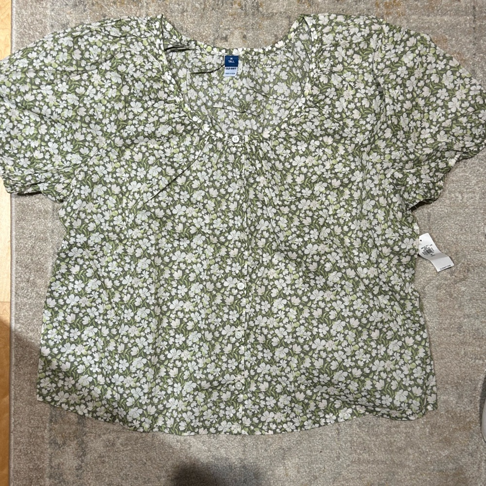 old navy floral puff sleeve top